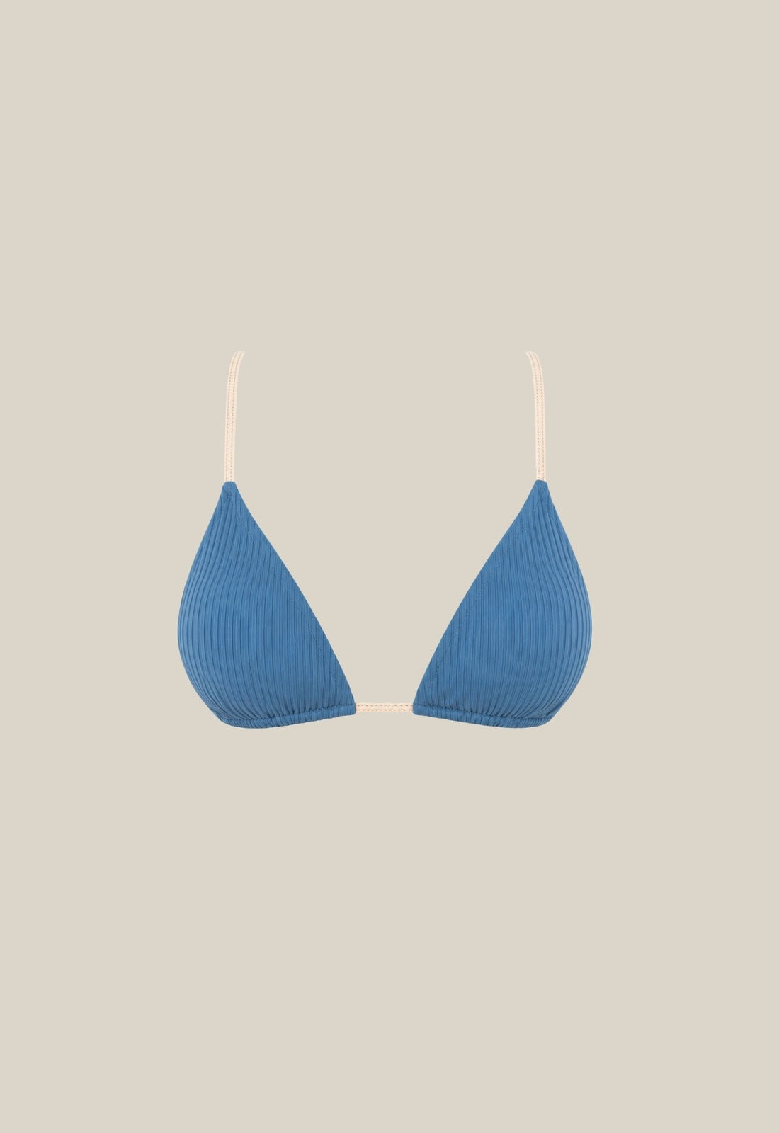 Lady Top - Blue Ribbed / Cream