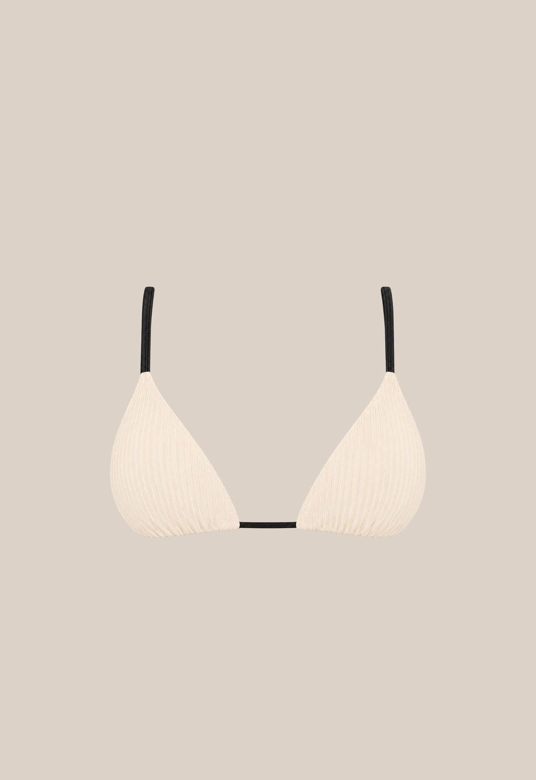Lady Top - Cream Ribbed / Black