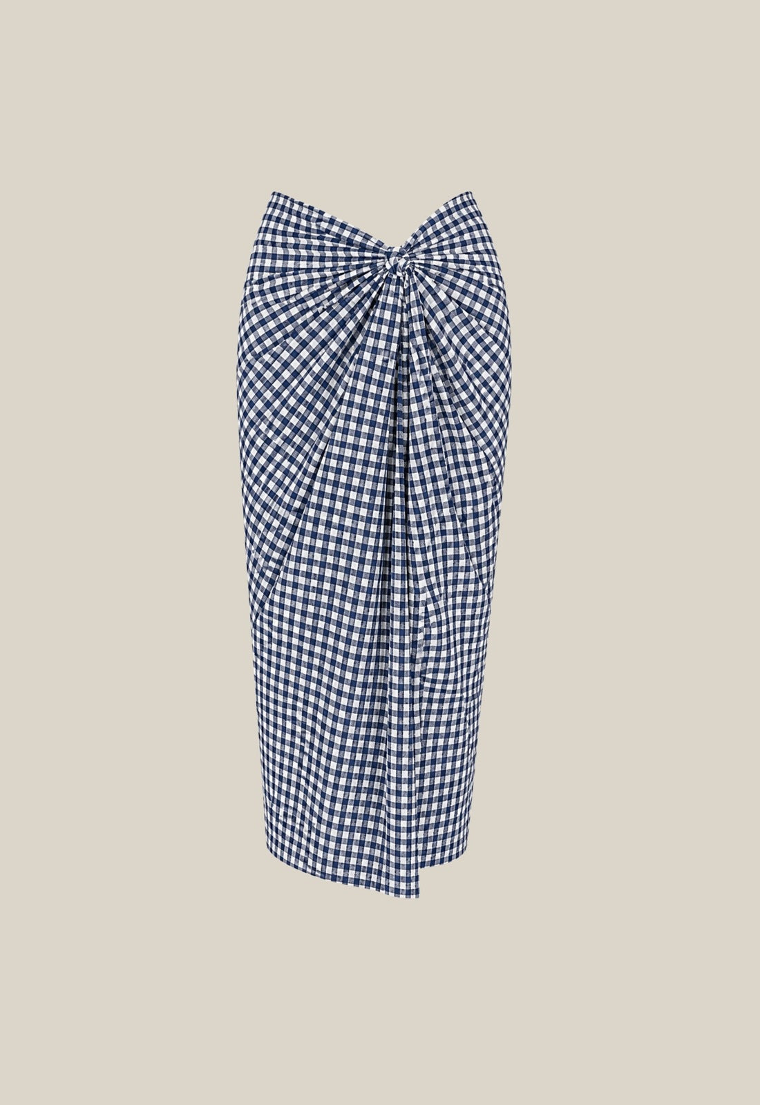 Angie Maxi Wrap Skirt - Navy Gingham