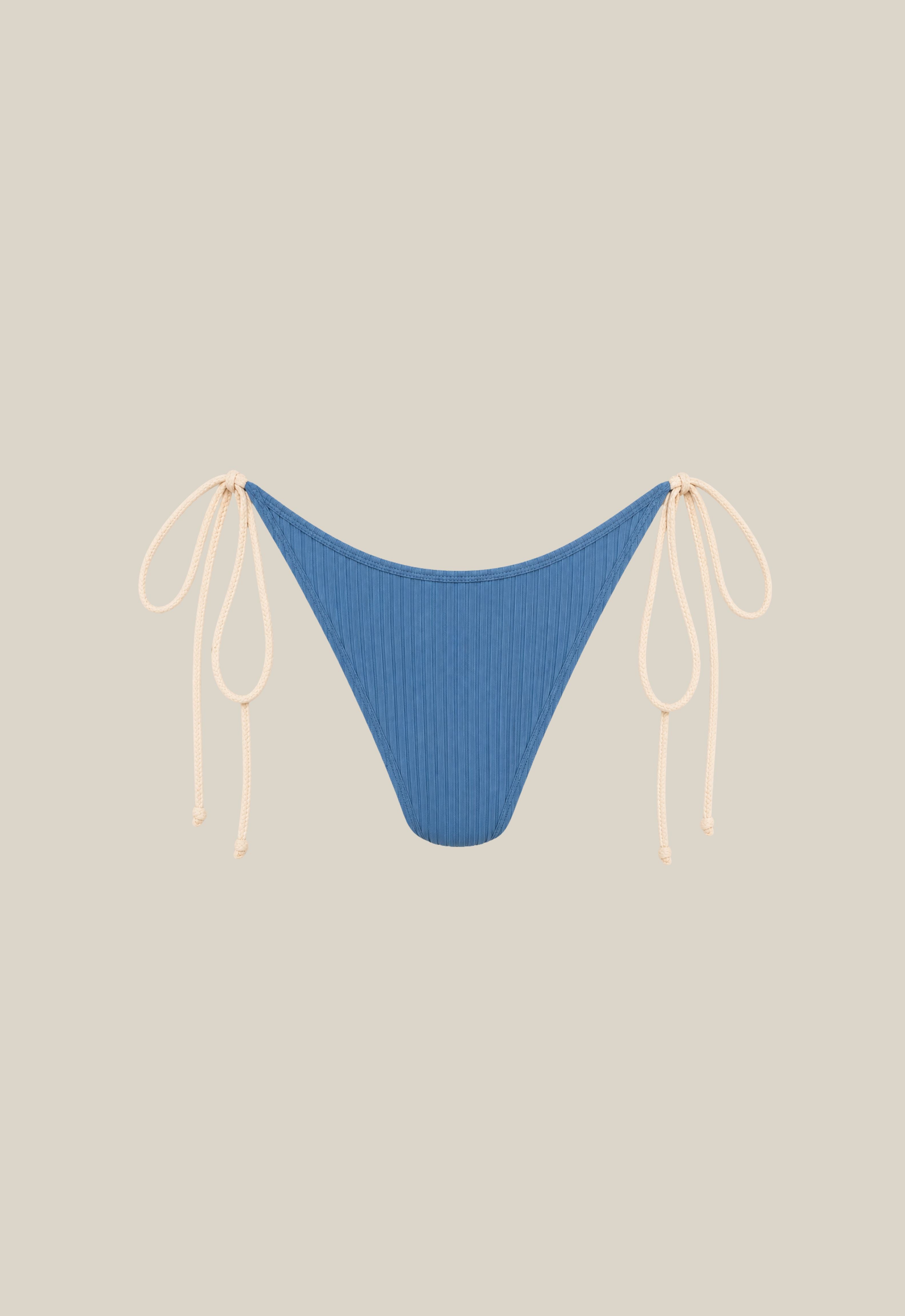 Victoria Brief - Blue Ribbed / Cream