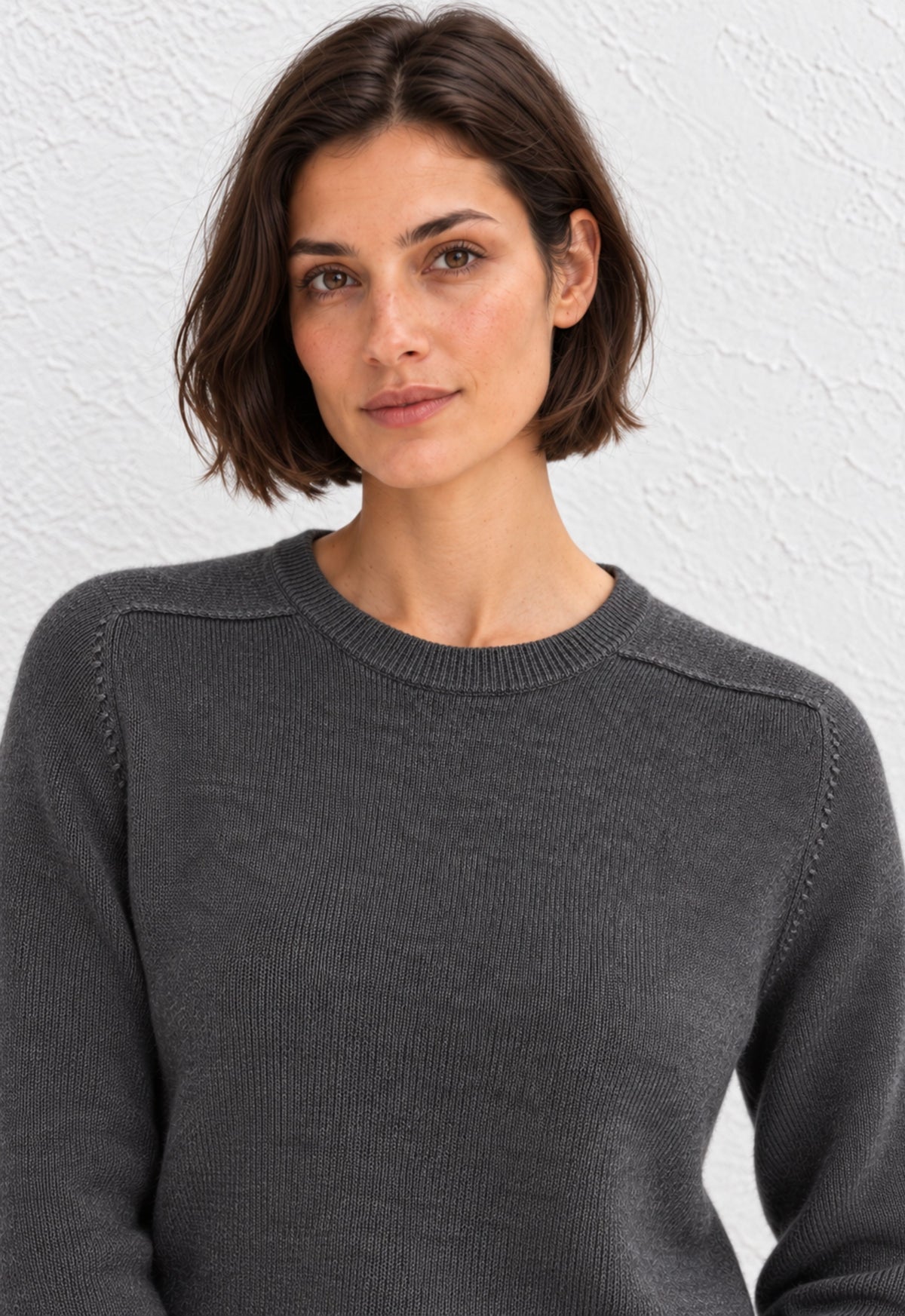 Cashmere Crew Sweater - Charcoal Grey