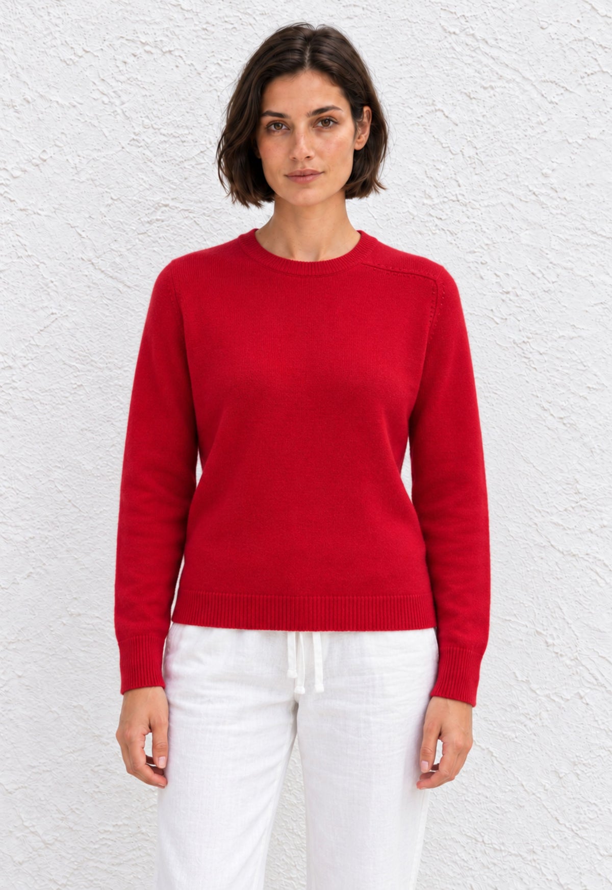 Cashmere Crew Sweater - Red