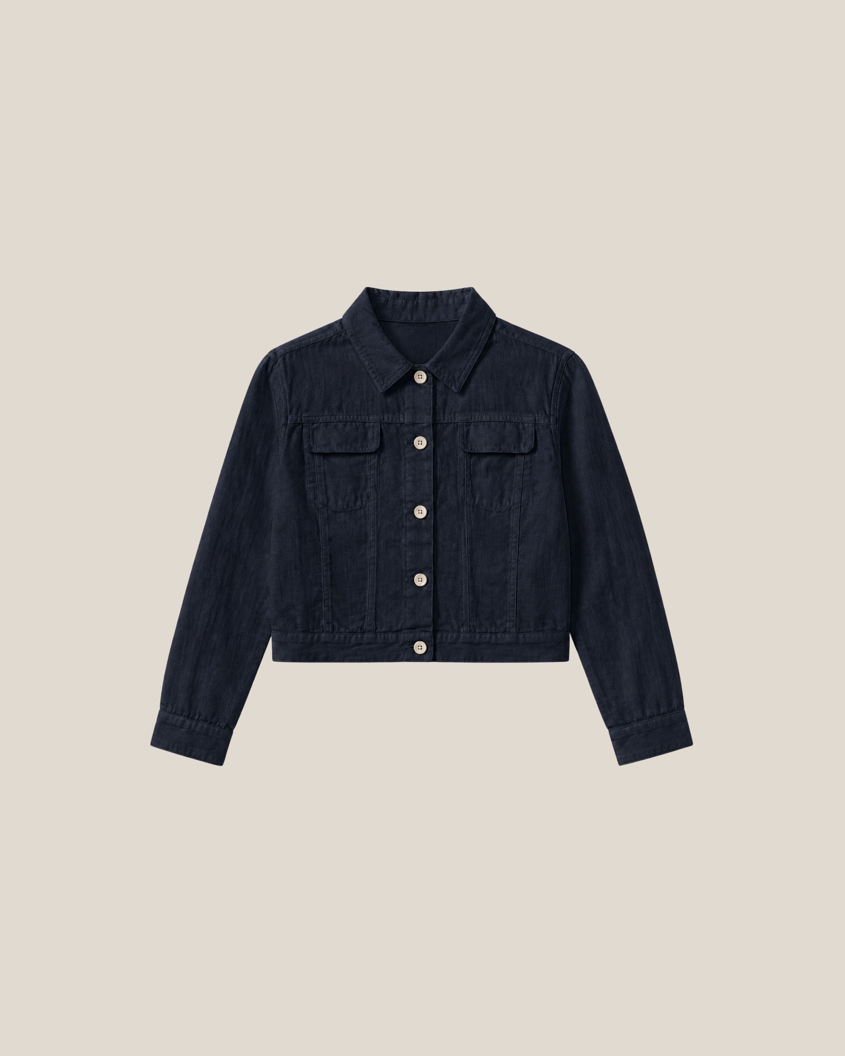 LAYA Linen Jacket - Navy