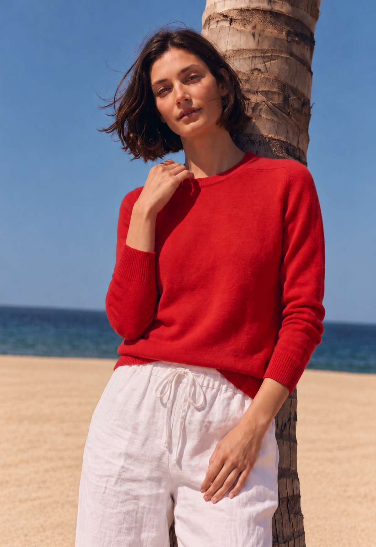 Cashmere Crew Sweater - Red