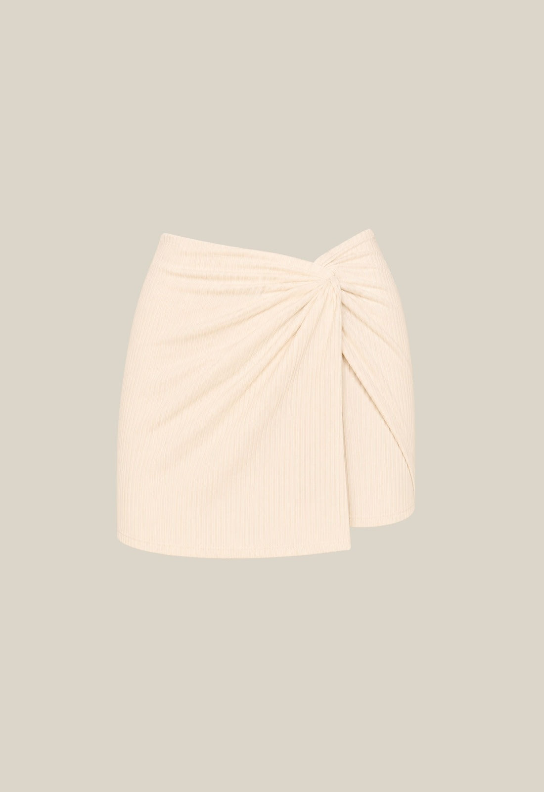Allegra Wrap Skirt - Cream Ribbed