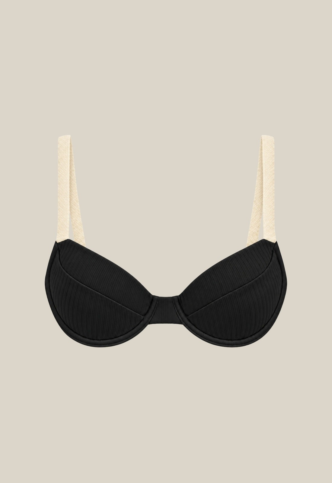 Cannonball Top - Black Ribbed / Cream