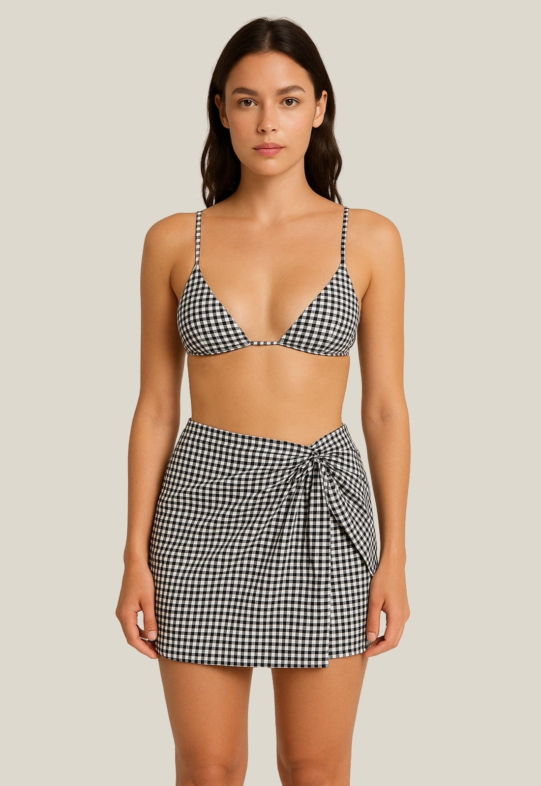 Allegra Skirt - Navy Gingham
