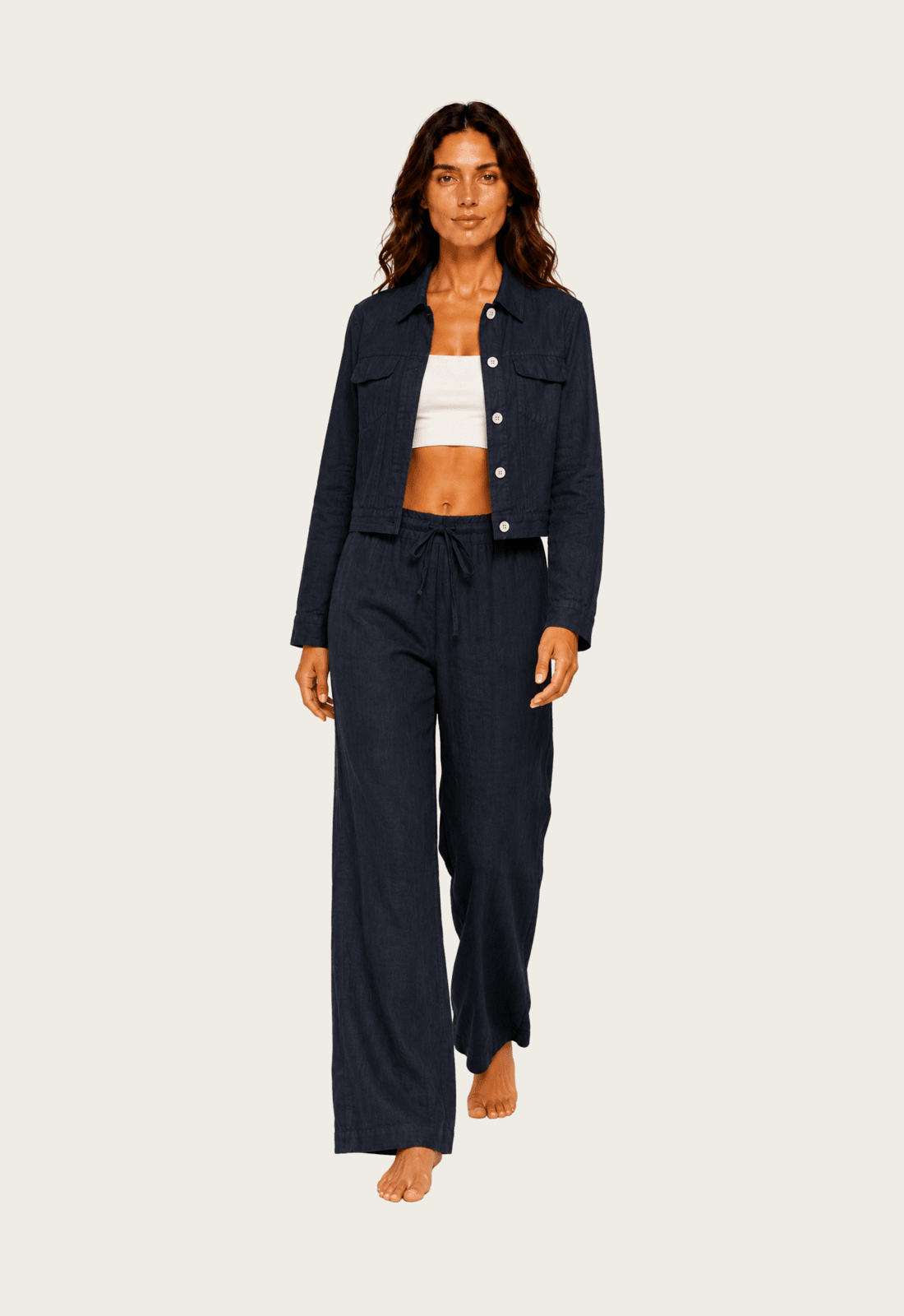 Linen Jacket - Navy