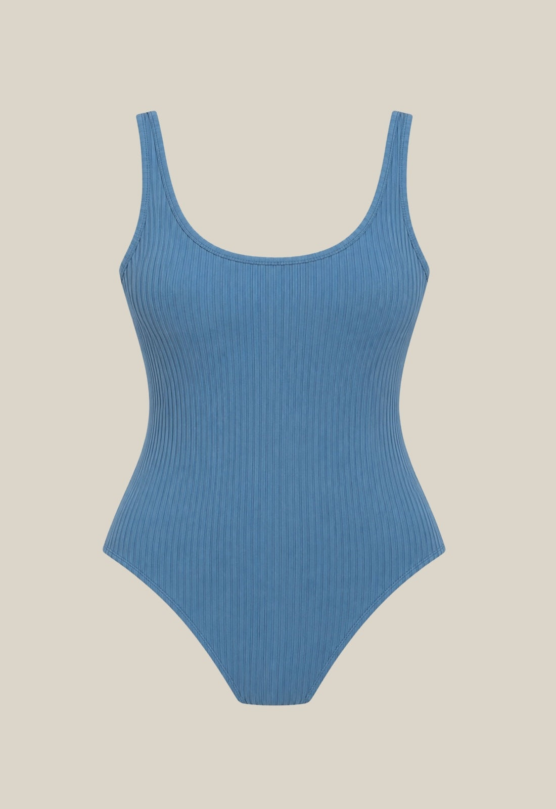 Stella One Piece - Blue Ribbed