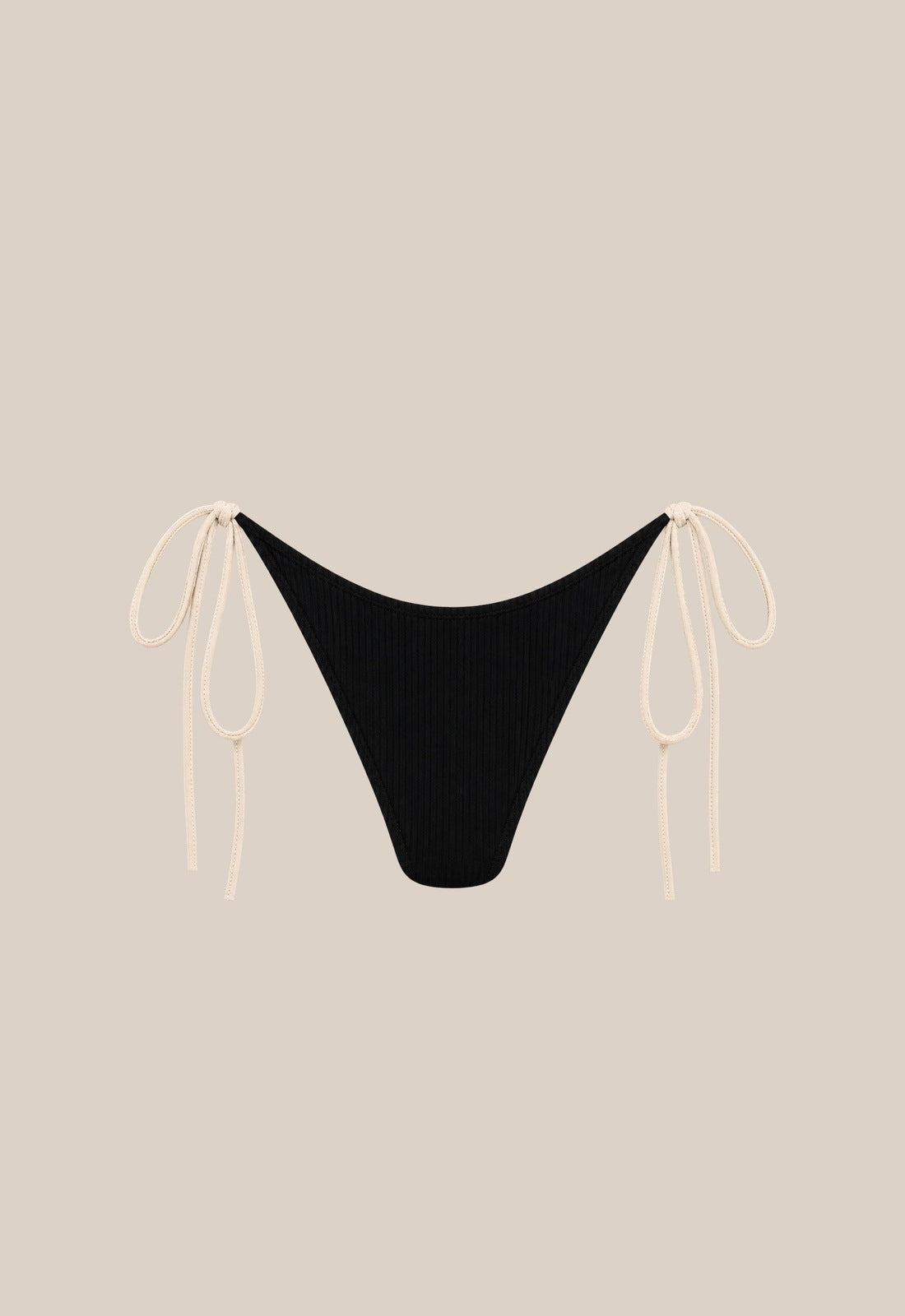 Victoria Brief - Black Ribbed / Cream