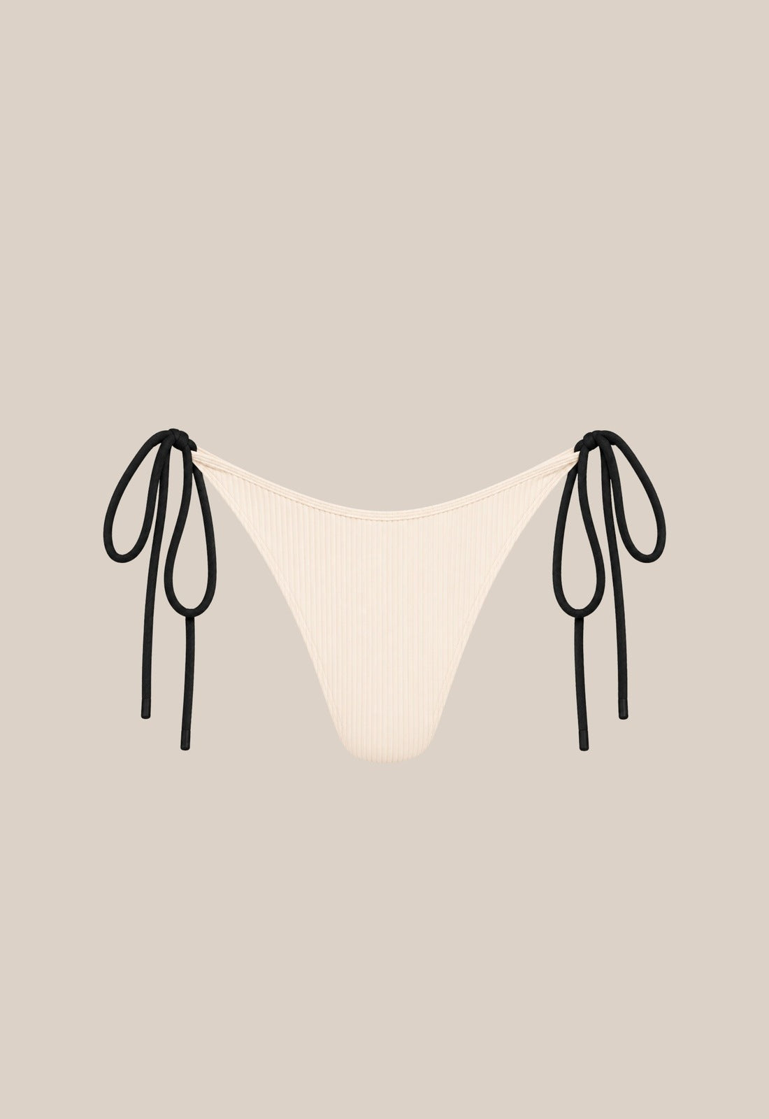 Victoria Brief - Cream Ribbed / Black