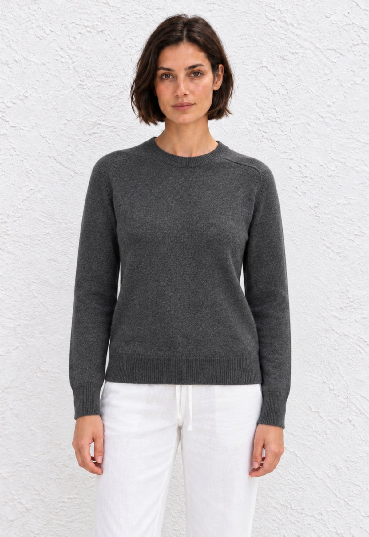 Cashmere Crew Sweater - Charcoal Grey
