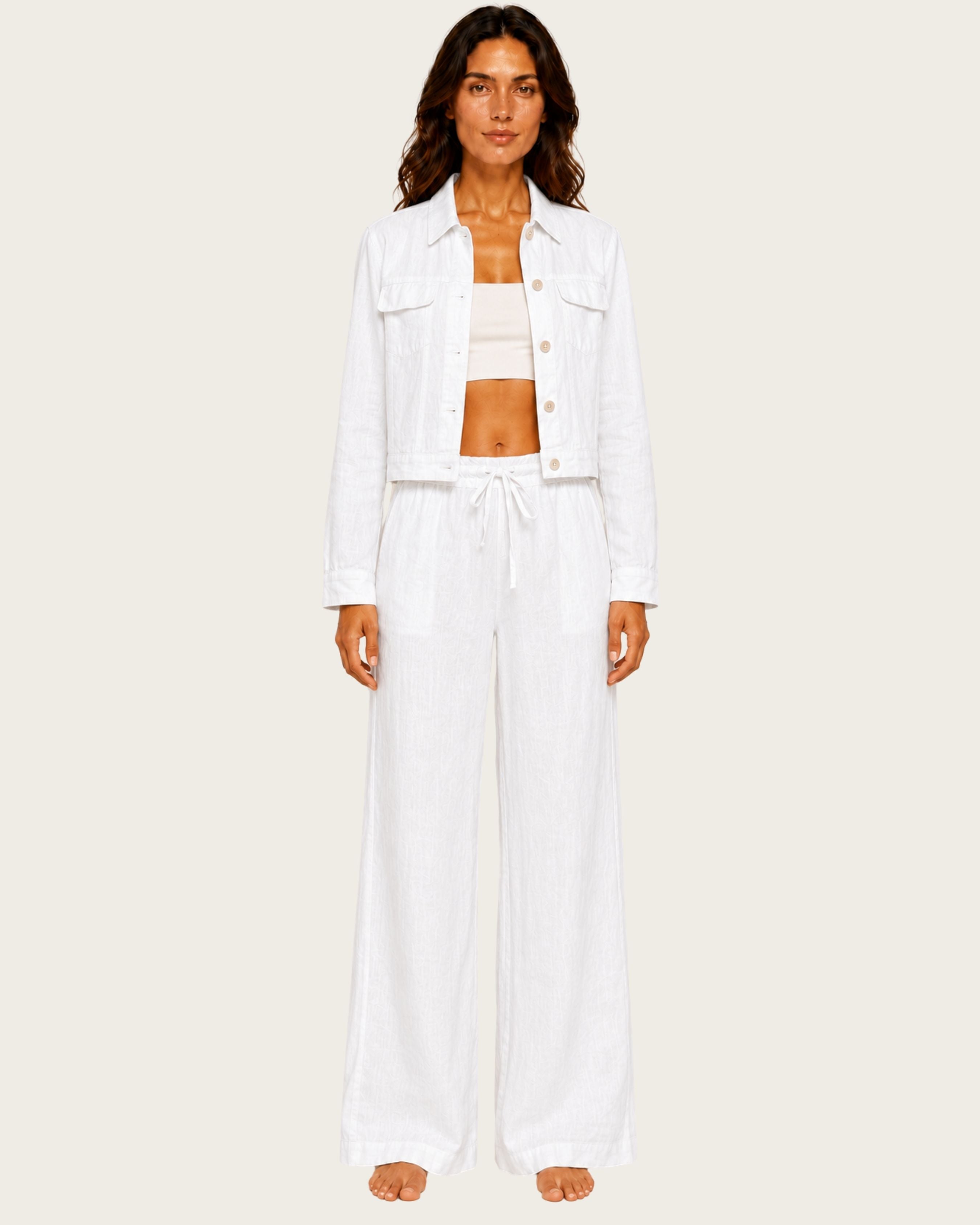 LAYA Linen Jacket - White