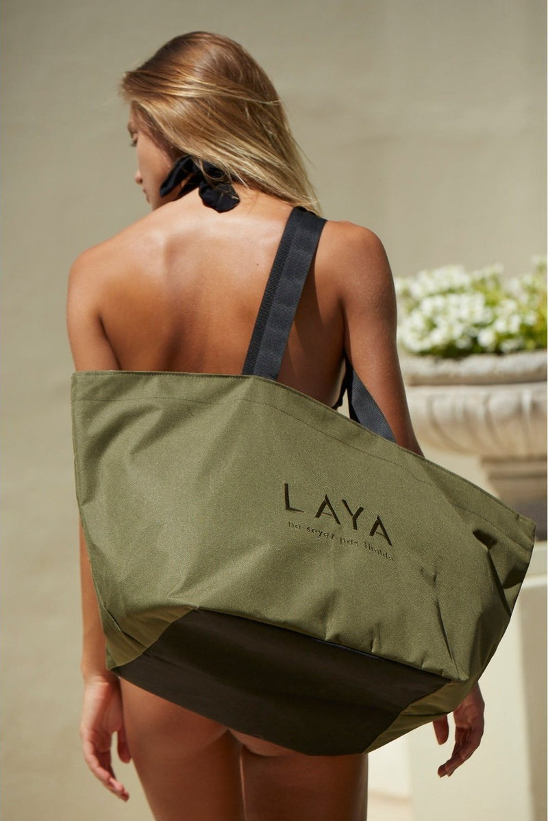 olive green tote bag