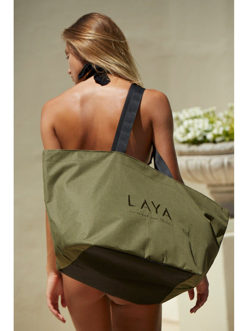 olive green tote bag