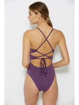 lavender plunge one piece swimsuit