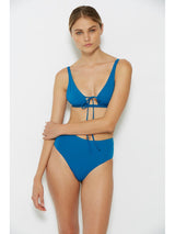 blue triangle bikini top
