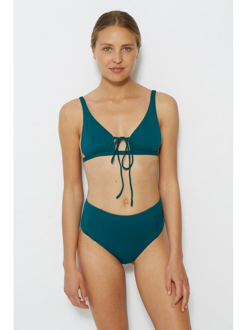 triangle bikini top in green