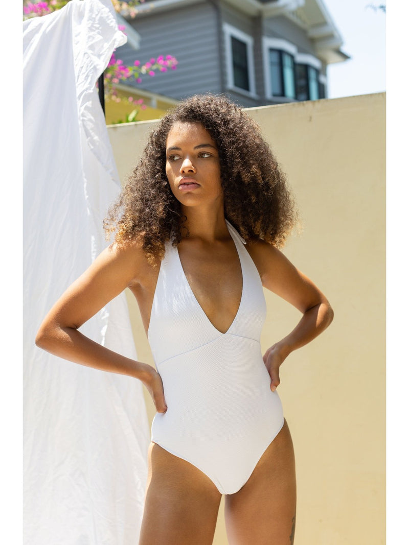 one piece white swimsuit