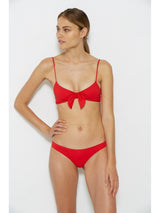red crop bikini top