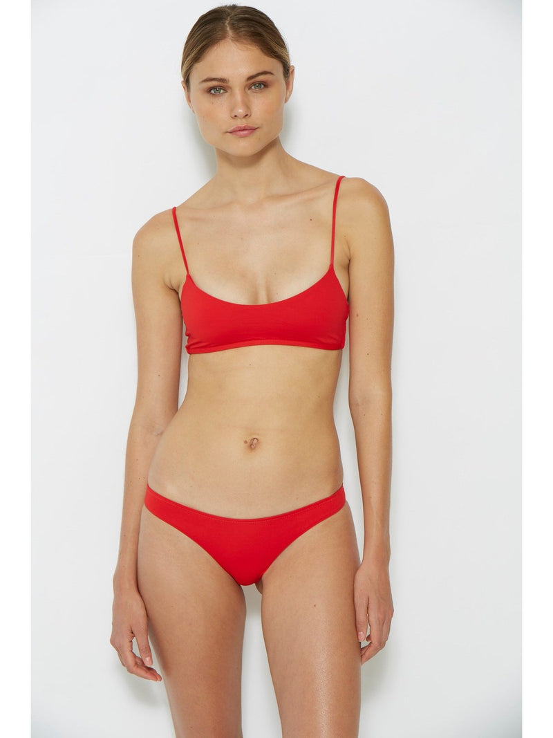 red crop bikini top
